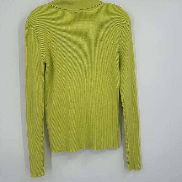 Emilia George Lime Green Eliza Button-Up Cardigan Womens SMALL Maternity Ribbed - Picture 4 of 12